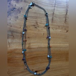 Silpada .925 Sterling silver necklace with multi colored stones.